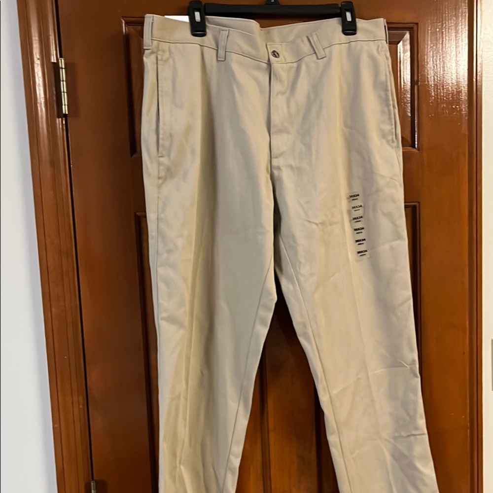 Mills Tan Chinos with Straight Leg and Belt Loops